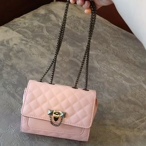 Pink Bag with Gunmetal Color Hardware